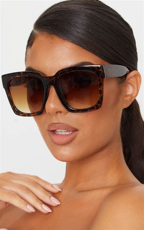 WOMEN'S LUXURY BROWN SQUARE SUNGLASSES 